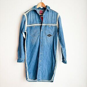 Diesel Industries Medium Wash Denim Snap Button Closure Dress M